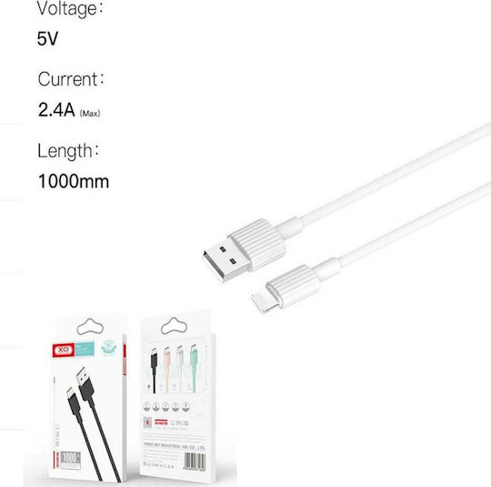XO USB-A to Lightning Cable White 1m (16.005.0051)
