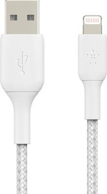 Belkin Braided USB to Lightning Cable mfi cert Λευκό 3m (CAA002BT3MWH)
