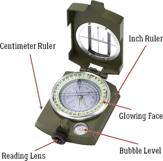 Alpin Πυξίδα Prismatic Military Style Compass