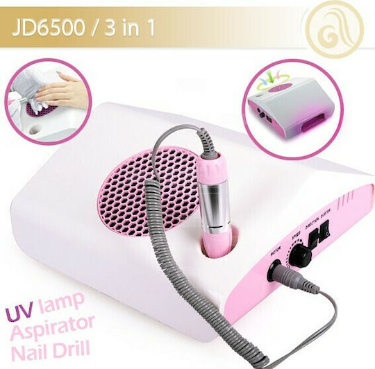 JSDA JD6500 Freză pentru Unghii Electrică 35W Roz cu 30000 Rotiri pe Minut