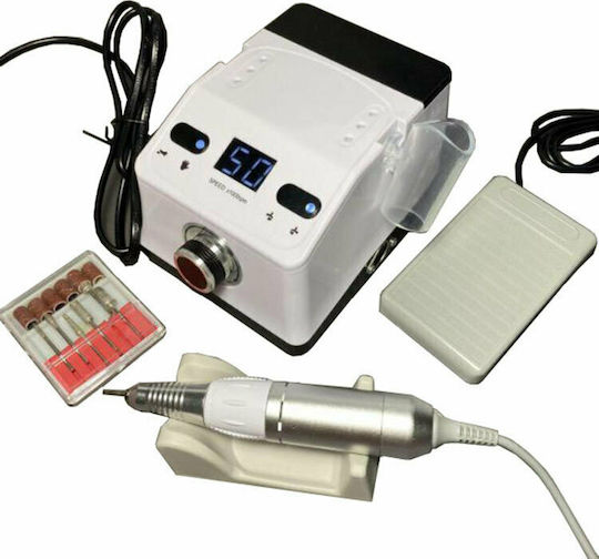 ZS-718 Nail Drill Power 65W White with Pedal with 35000 Rotations per Minute