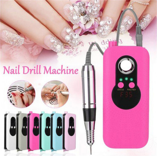 SML M6 Nail Drill Battery 30W Pink with 35000 Rotations per Minute