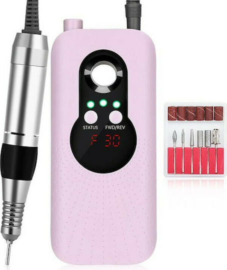 SML M6 Nail Drill Battery 30W Pink with 35000 Rotations per Minute