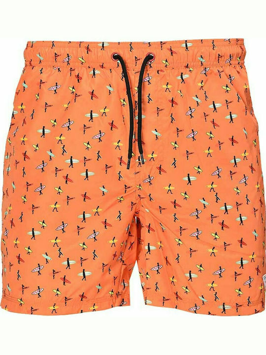 Men's Swimwear Shorts Orange with Patterns
