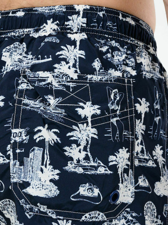 Herren Badebekleidung Shorts Marineblau mit Mustern