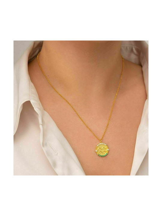 Excite-Fashion Necklace Zodiac Sign from Gold Plated Silver with Zircon