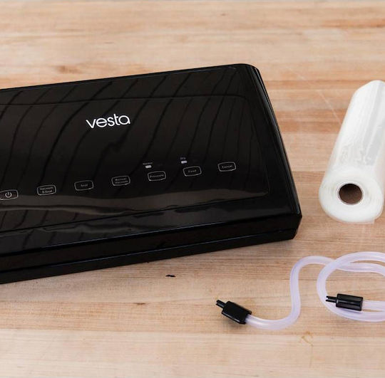 Vesta Precision Vacuum Sealers External with Maximum Sealing Length 300mm Automatic Vac n Seal Elite Black
