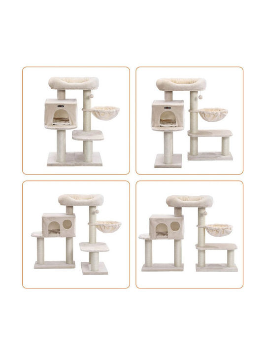 Feandrea Scratching Post Cat Trees Beige 4 levels 70x60x112cm
