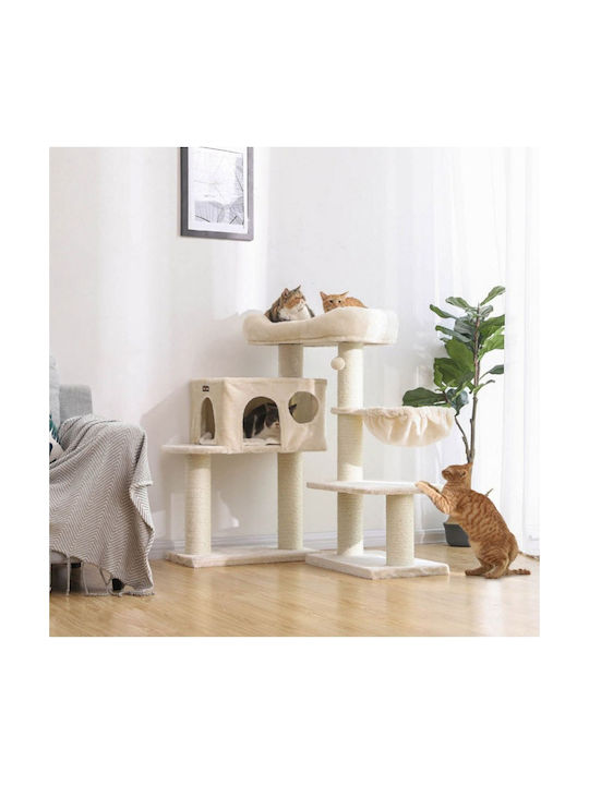 Feandrea Scratching Post Cat Trees Beige 4 levels 70x60x112cm