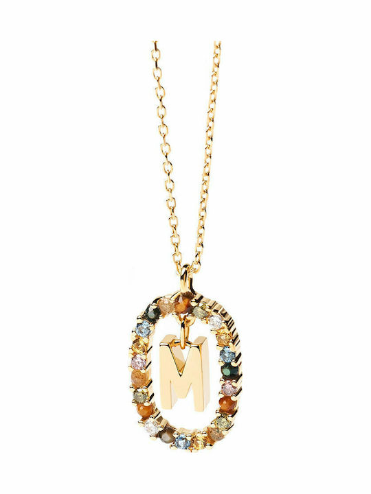 P D Paola Letter Collection "M" Charm Monogramm "Μ" aus Vergoldet Silber