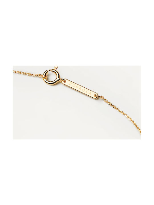 P D Paola Letter Collection "U" Necklace Monogram "U" from Gold Plated Silver with Pearls & Zircon