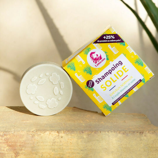 Lamazuna White & Green Clay Solid Shampoo for All Hair Types 70gr