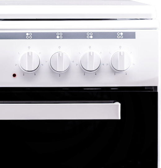 United Aragaz 65lt cu Plite Emailate L60cm. White