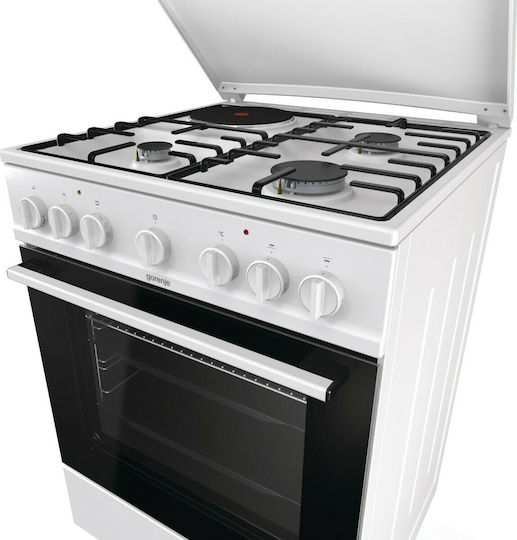 Gorenje Κουζίνα 71lt με Εστίες Υγραερίου & Ρεύματος Π60εκ. Λευκή
