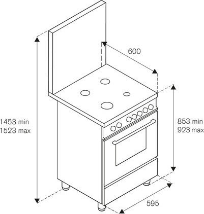 La Germania TU6 2C1 91 D W GPL Cooker 56lt with Gas & Electric Hobs W59.5cm. White
