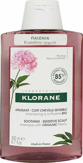 Klorane A La Pivoine Shampoos for Sensitive Scalp for Fragile, Αντι-Θραύση Hair 200ml