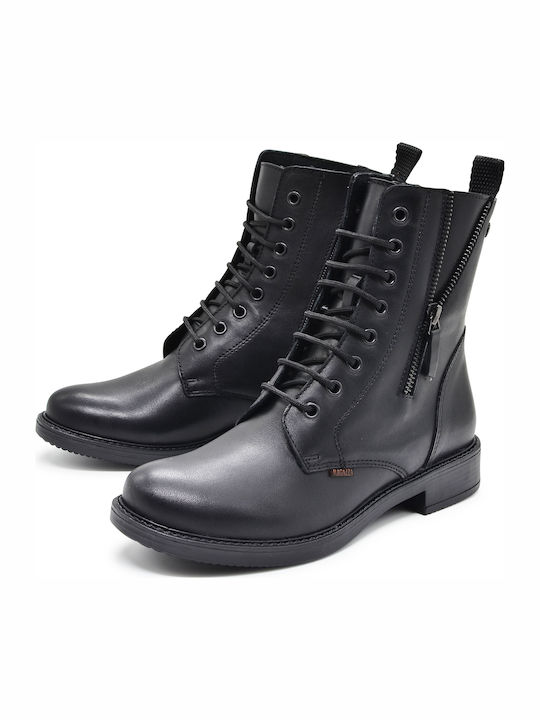 Leather Women's Ankle Boots Black 0267