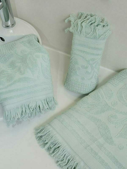 Sunshine 3pc Bath Towel Set Κρόσι 2 Light Aqua Weight 520gr/m²