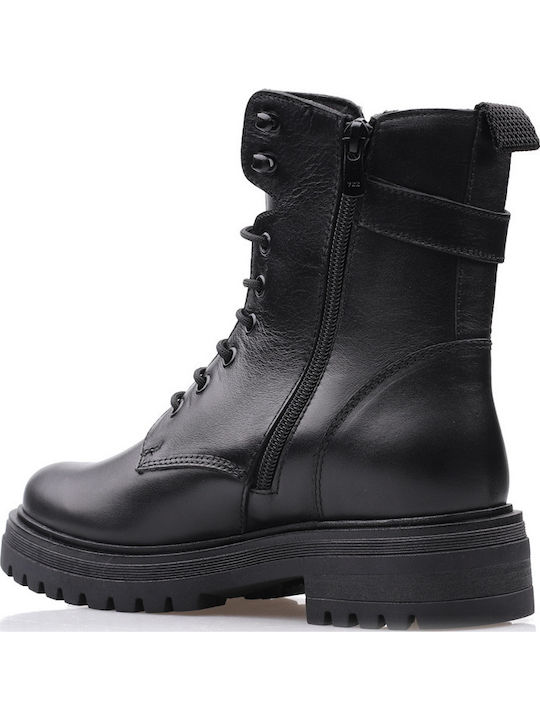 Leather Women's Ankle Boots Black