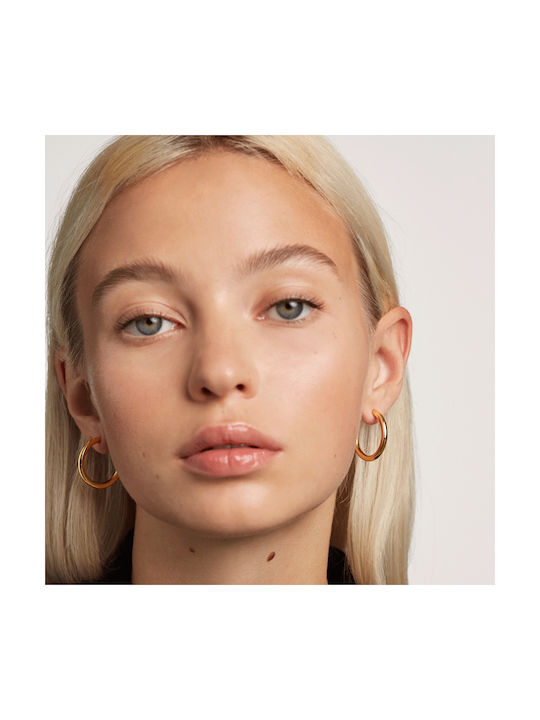 P D Paola Earrings Hoops made of Silver Gold Plated with Stones