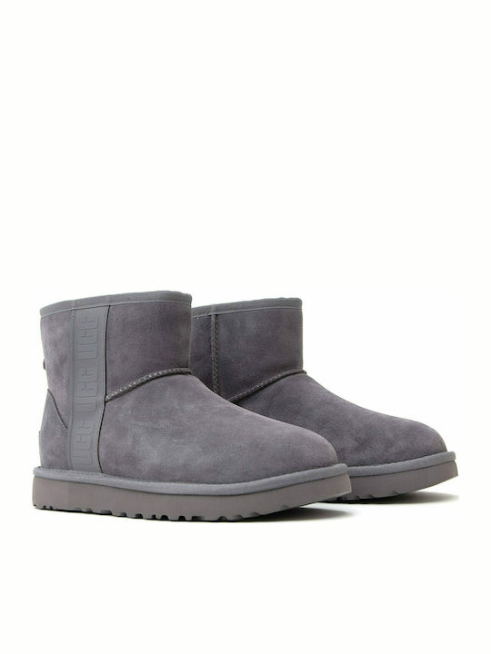 Classic Mini Side Logo Suede Women's Ankle Boots Shade