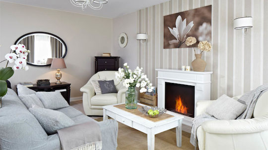 Kratki November Tuv Indoor Floor Bioethanol Fireplace White 115x29.5x101.3cm