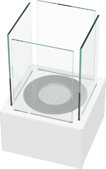 Kratki Tango 1 Tuv Indoor Desktop Bioethanol Fireplace White 20x20x32.8cm