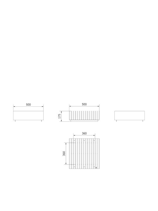 Kratki Firepit Black 50x50x17.5cm