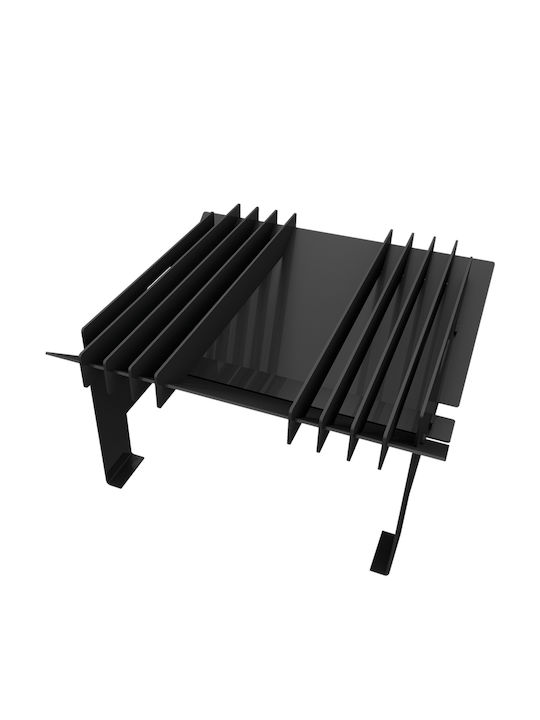 Kratki Kamin Draußen Metallisch Schwarz 58x58x32.5cm