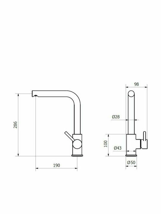 Teorema Minimal Küchenarmatur Zähler Silber