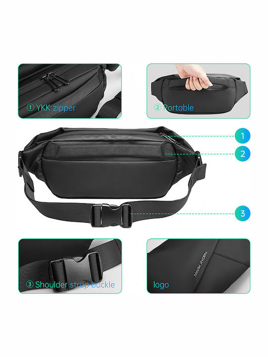 Ανδρικό Τσαντάκι Μέσης Μαύρο