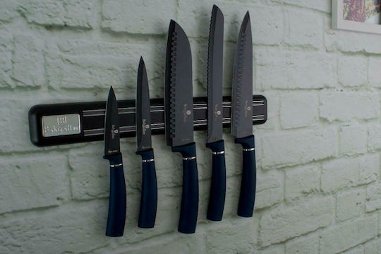 Berlinger Haus Metallic Line Messerset mit Block aus rostfreiem Stahl