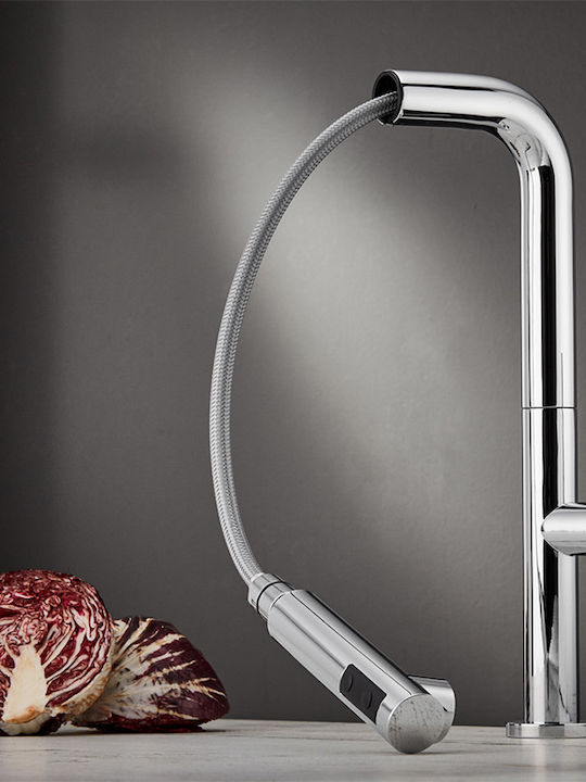 Carron Phoenix Tozo 48580 Tall Kitchen Faucet Counter with Shower Granite White