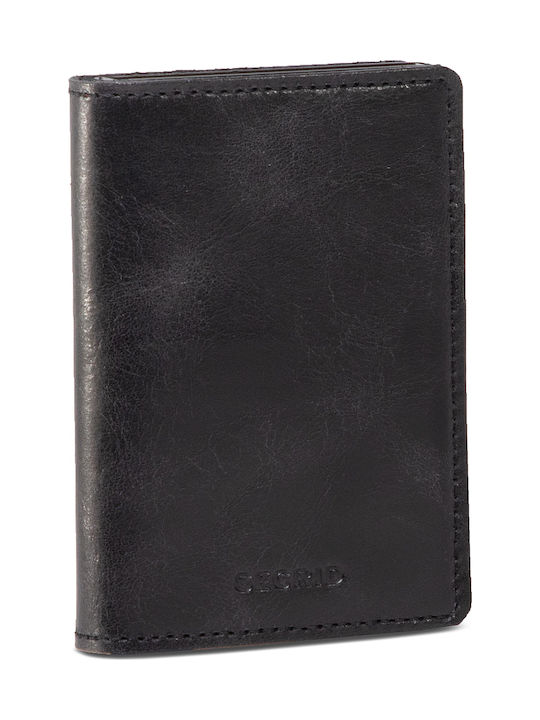 Slimwallet Vintage Leather Men's Wallet Cards with RFID and Slide Mechanism Black