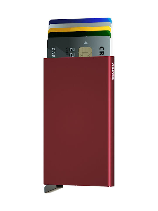 Secrid Cardprotector Ανδρικό Πορτοφόλι Καρτών με RFID και Μηχανισμό Slide Μπορντό