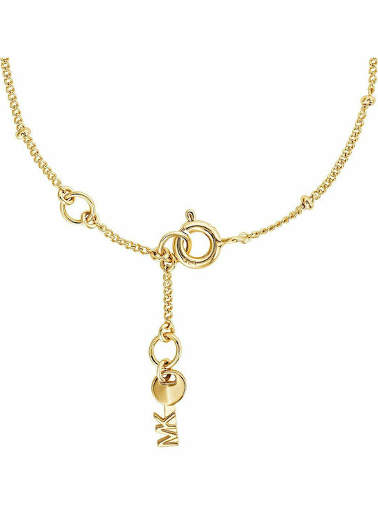 Michael Kors Women's Silver Chain Bracelet Gold Plated with Zircon 17.5cm