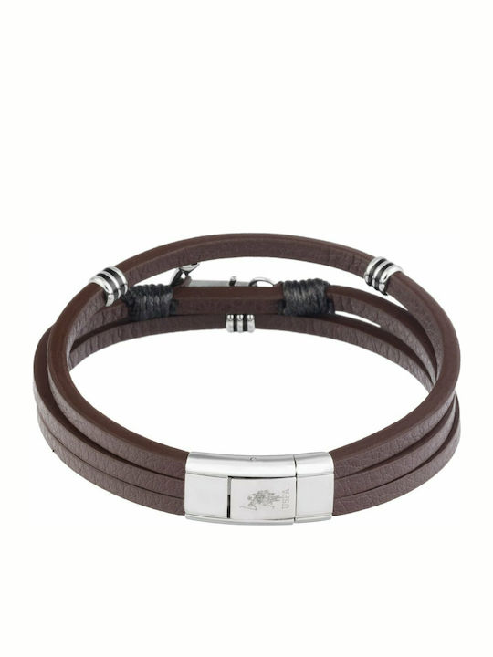 U.S. Polo Assn. Men's Leather Bracelet