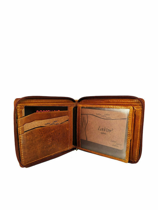 Leather Men's Wallet Classic with RFID Cognac