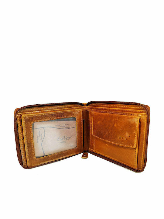 Leather Men's Wallet Classic with RFID Cognac