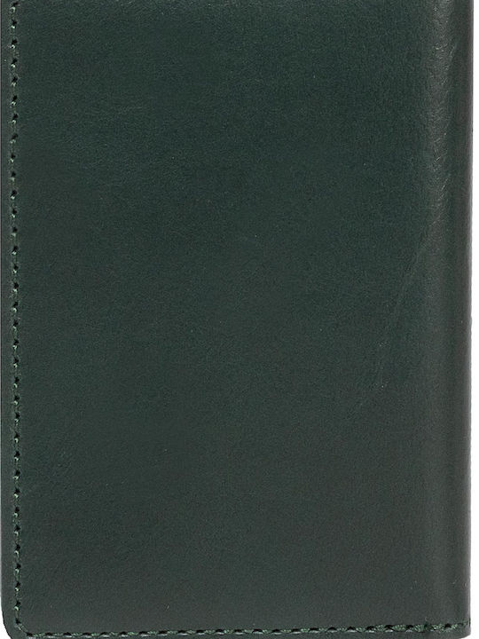 Miniwallet Leather Men's Wallet Cards with RFID and Slide Mechanism Original Green