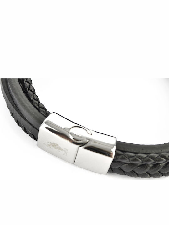 U.S. Polo Assn. Ανδρικό Βραχιόλι από Δέρμα 21cm