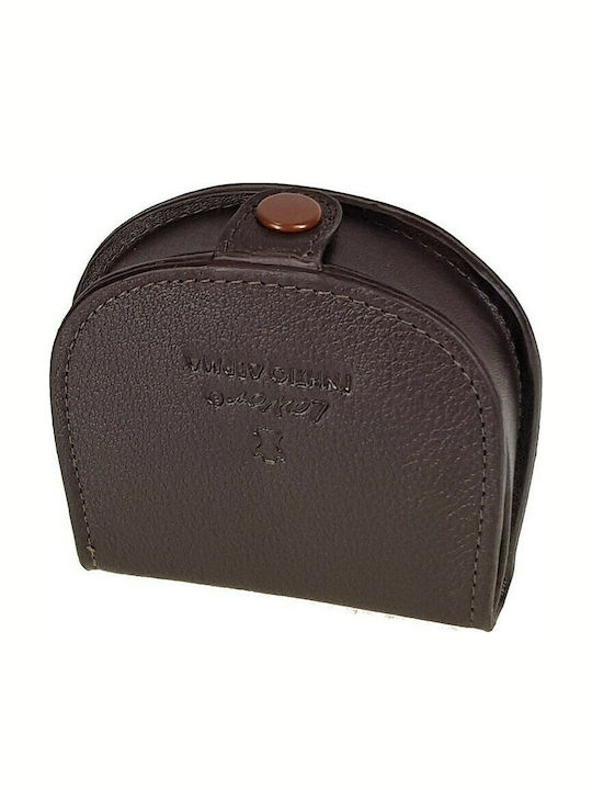 Leather Men's Coin Wallet with RFID Brown