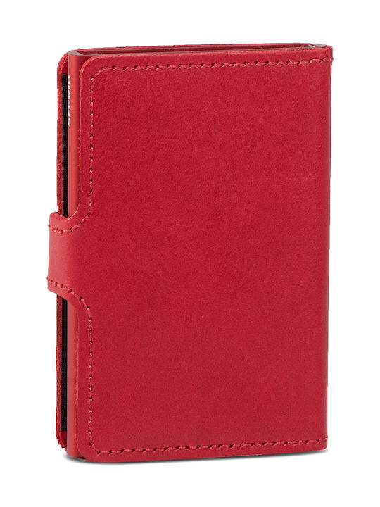 Miniwallet Original Portofel bărbătesc Carduri cu RFID și mecanism Slide Roșu