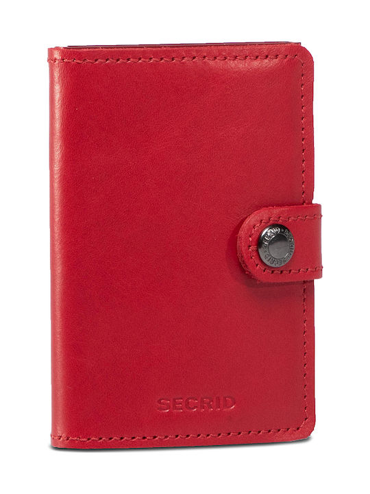 Miniwallet Original Portofel bărbătesc Carduri cu RFID și mecanism Slide Roșu