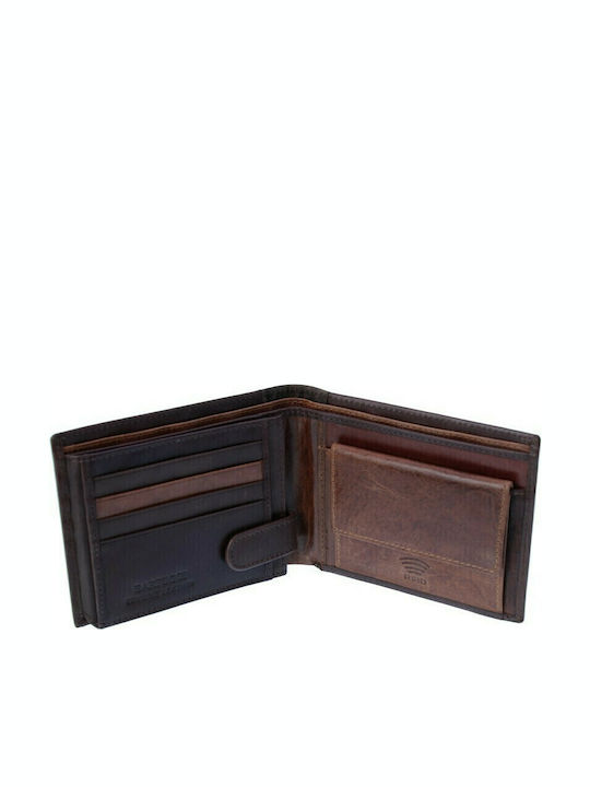 Leather Men's Wallet Classic with RFID Brown