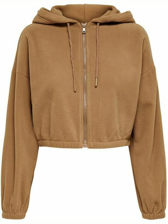 Short Women's Cardigan with Zipper Rust