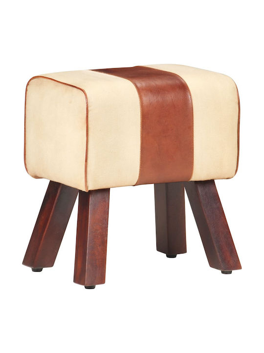 Stool For Living Room Leather Coffee 38x25x45cm