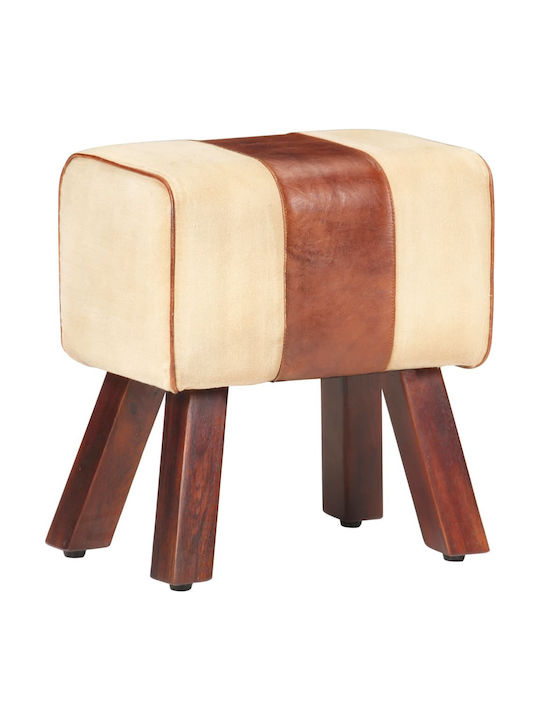 Stool For Living Room Leather Coffee 38x25x45cm