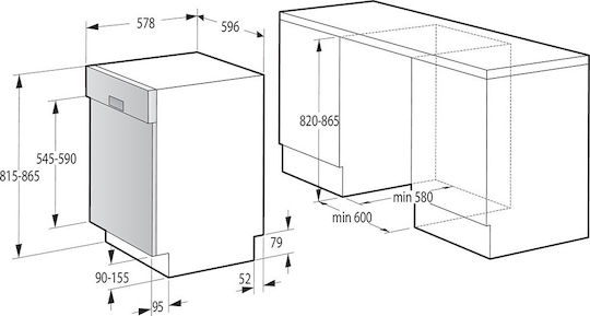 Gorenje Einbaugeschirrspüler für 13 Gedecke B59.6xH81.5cm