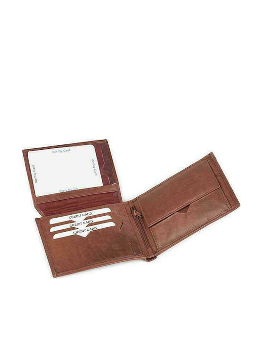 AN Leather Men's Wallet Classic Tabac Brown